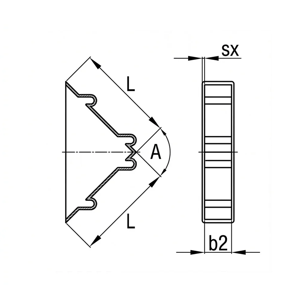Plano de dimensiones Protectores de esquinas
