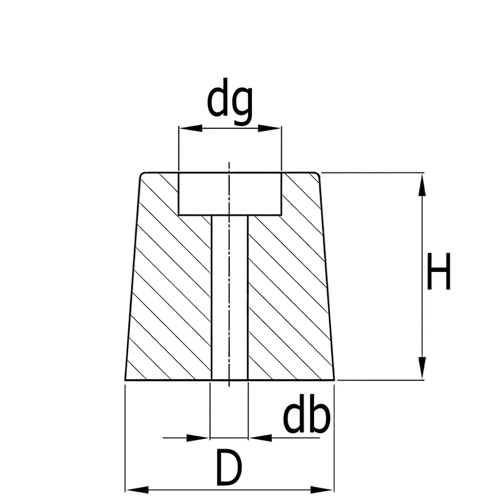 Dibujo técnico: Deslizador / Tope - calidad dura