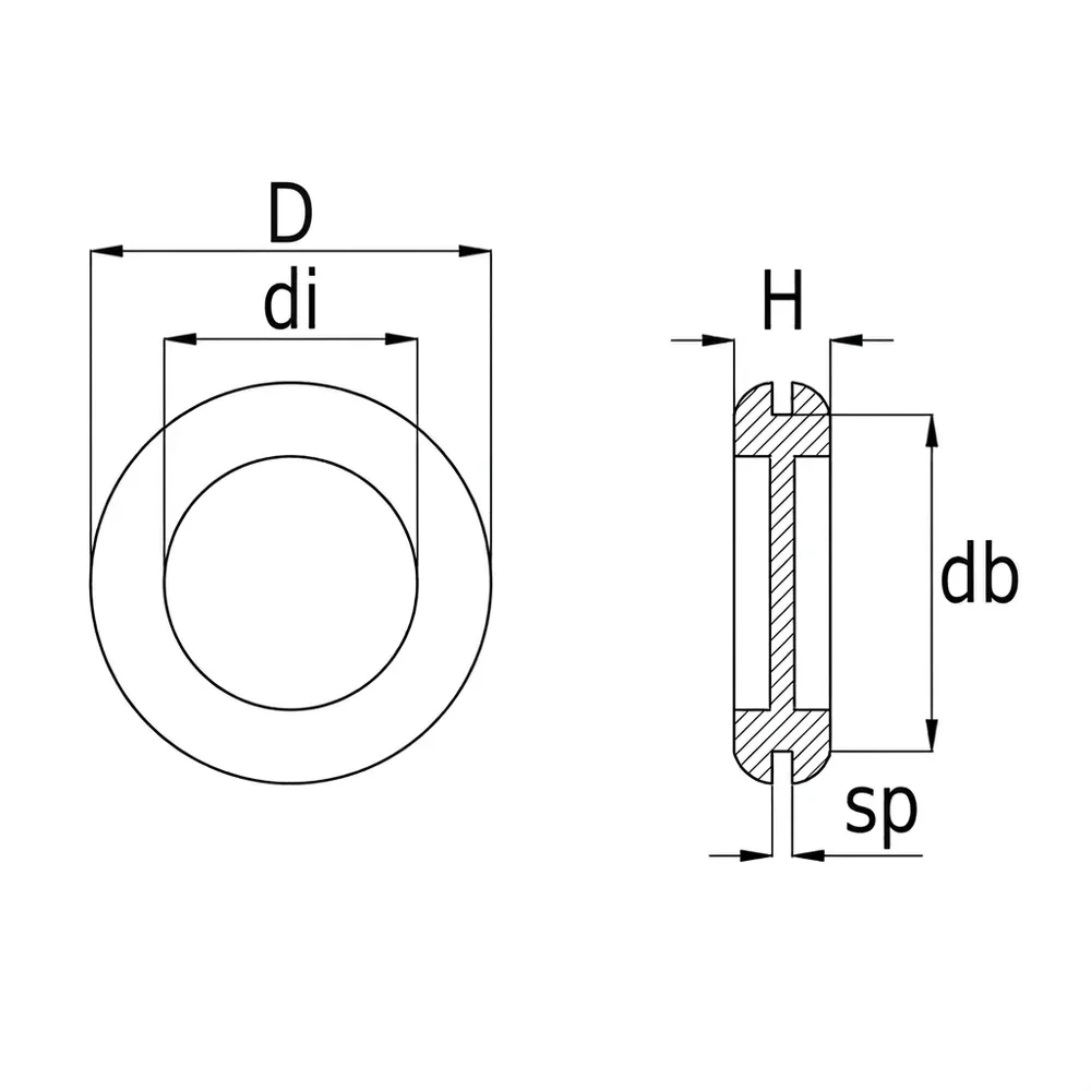 Dibujo técnico: Pasacables flexible con membrana