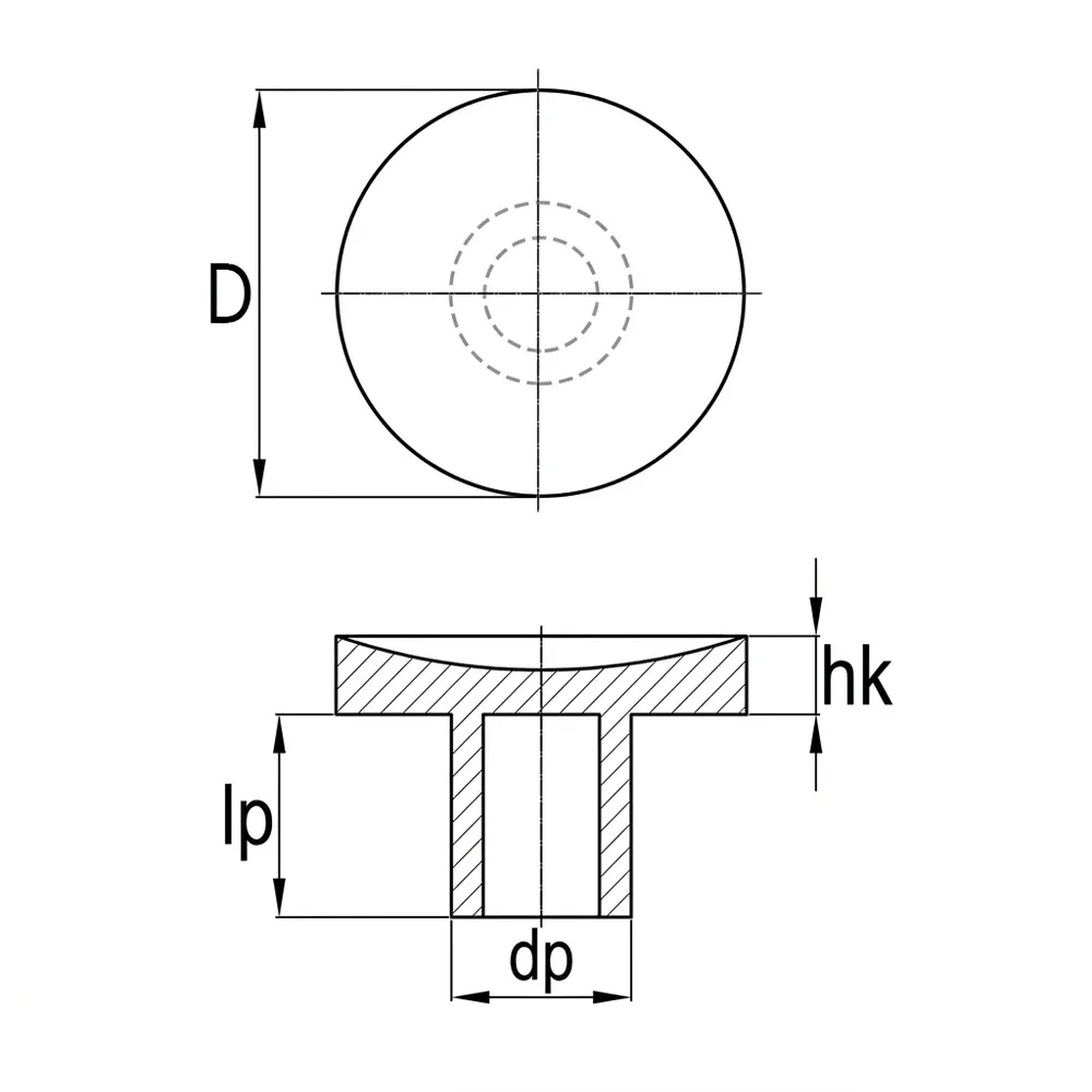 Dibujo técnico: Topes para vidrio