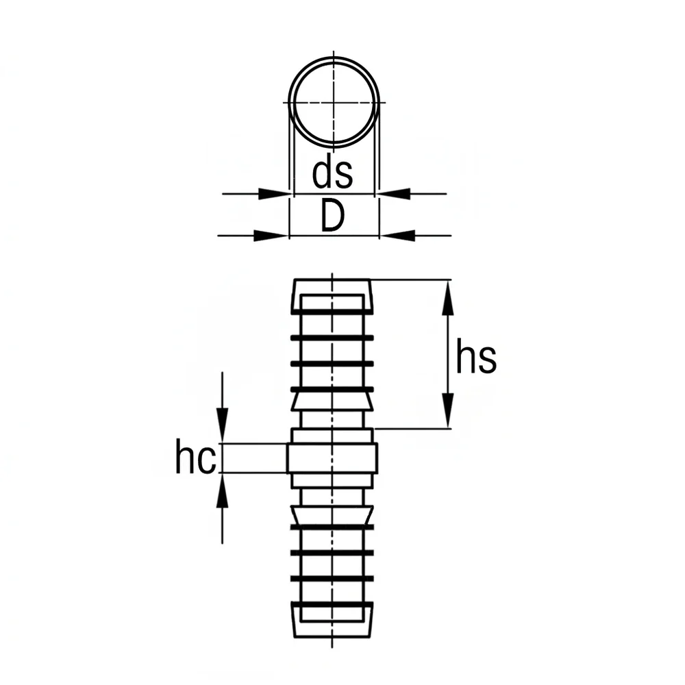 Plano acotado Conector redondo Ø38mm - de 2 piezas - 2.0mm - 1D2 - Negro