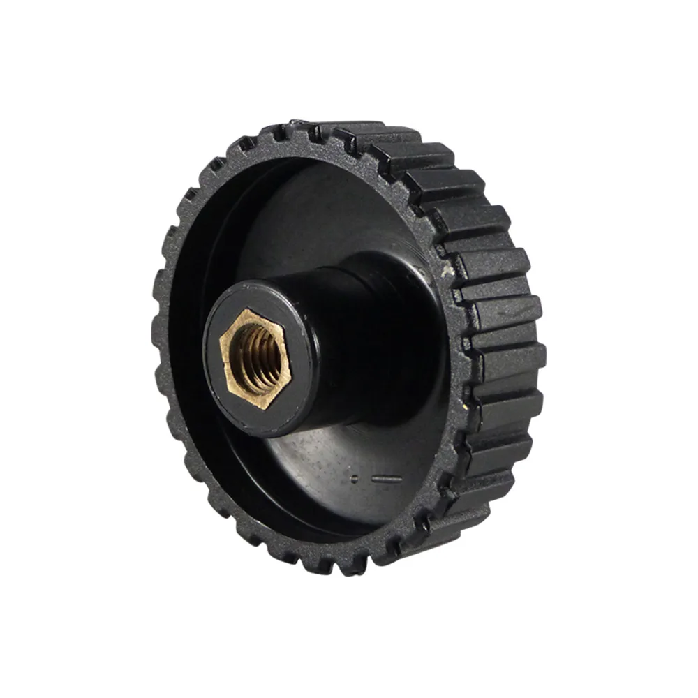 Pomo estriado PS Ø15 - manguito roscado M5 - Negro imagen 2