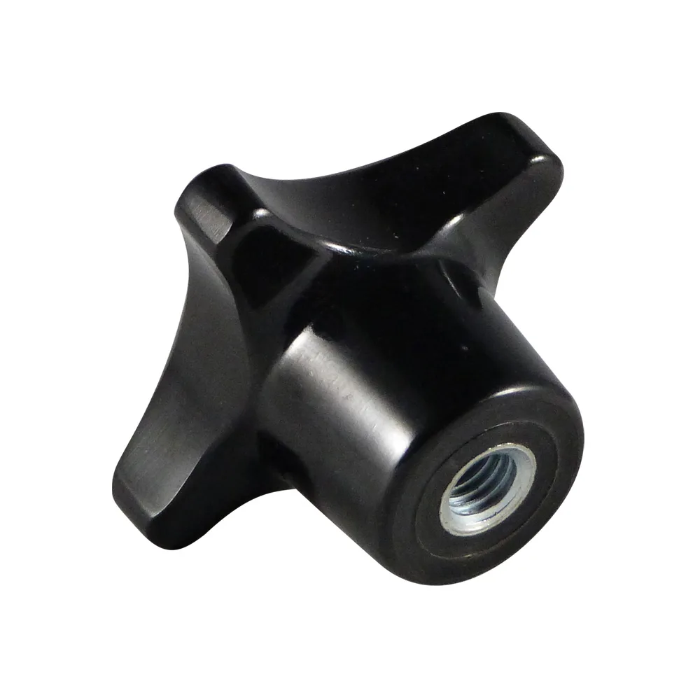 Pomo cruz baquelita Ø50 - casquillo roscado - M10 - Negro imagen 2