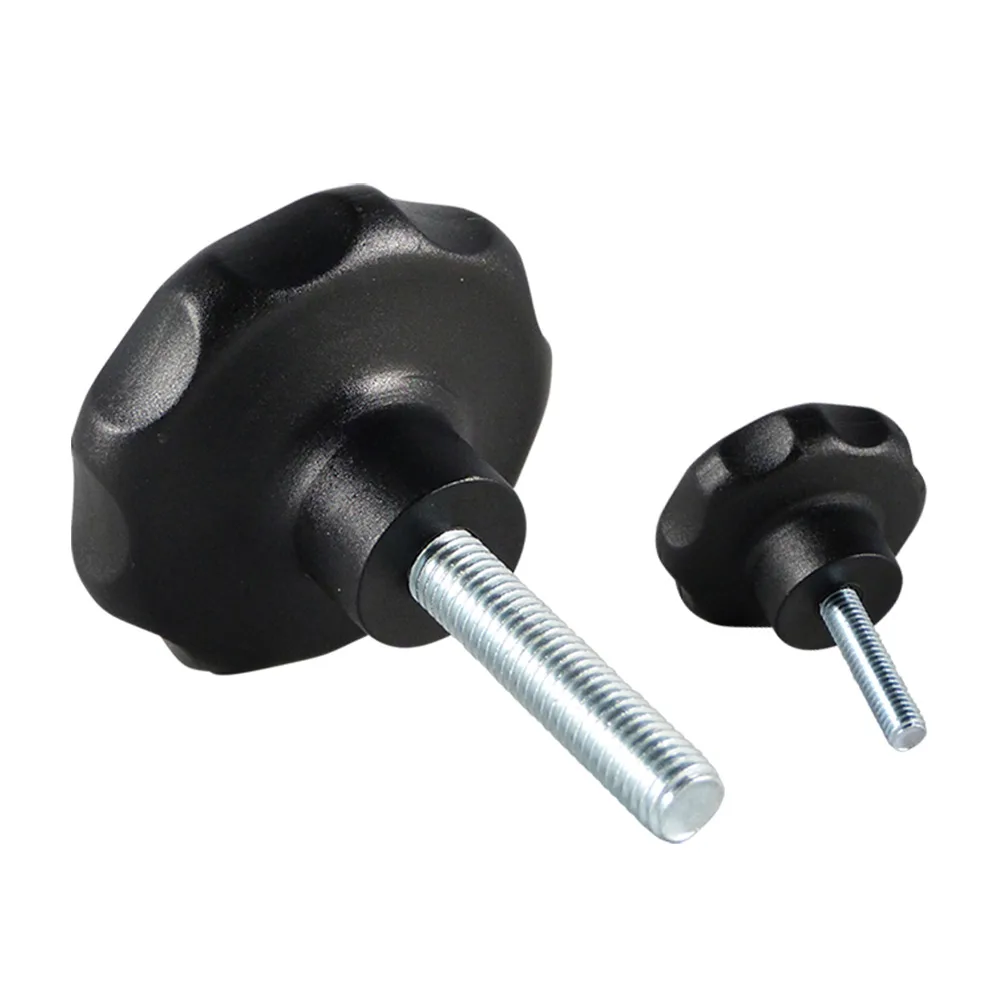 Pomo estrella tornillo premontado PA Ø50 - 2 piezas - M8x46/46mm - Negro imagen 3