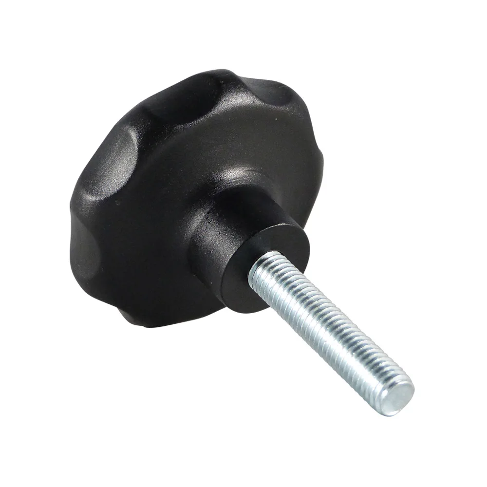 Pomo estrella tornillo premontado PA Ø50 - 2 piezas - M8x46/46mm - Negro imagen 4