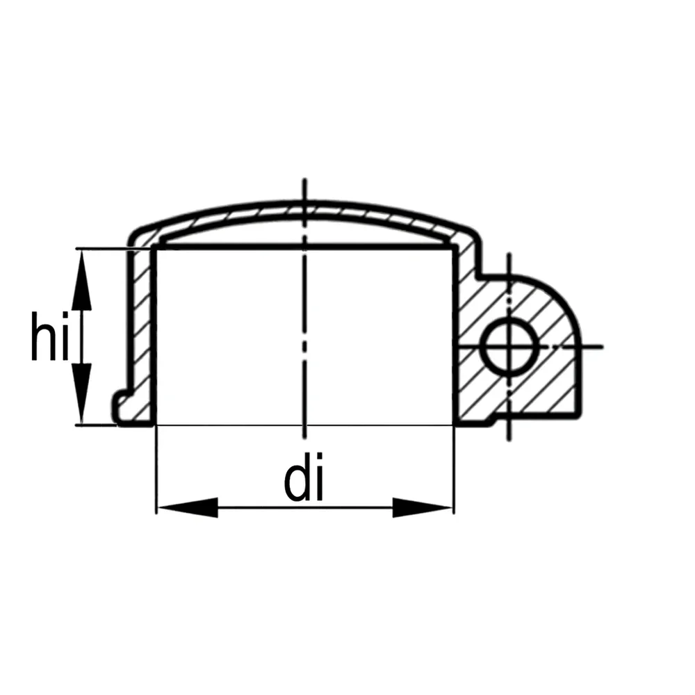 Plano de dimensiones Tapón plástico redondo con ojal