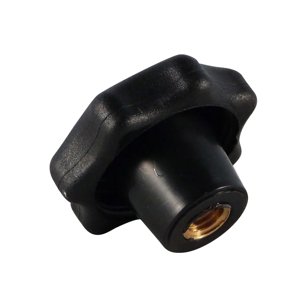 Pomo estrella PP Ø30mm - M6 - casquillo de latón - Negro imagen 2