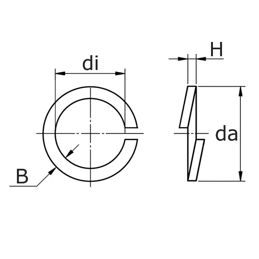 Dibujo técnico: Arandela elástica - DIN 127 B