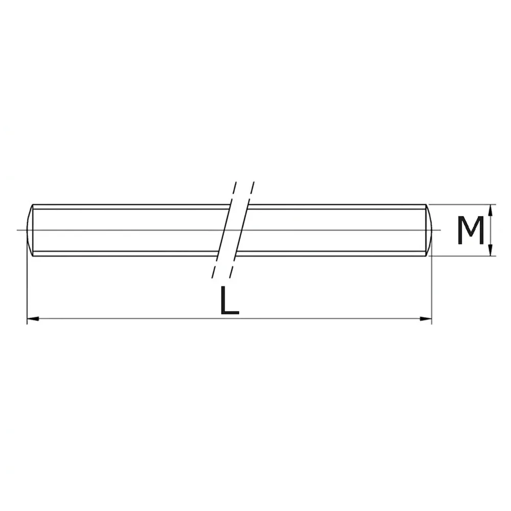 Dibujo técnico: Tornillo sin cabeza 4.8 galvanizada - DIN 976A