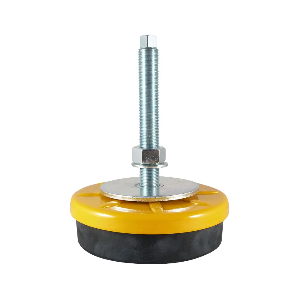 Pie regulable para máquina Ø160x183 - M20x1.5 - sin husillo - Amarillo - St - Acero imagen 3
