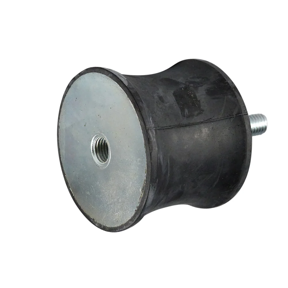 Soporte antivibratorio entallado tipo B NR - 55° ±5 shore - Ø45-57x44mm - M10x28mm/M10 - St37 - Acero 37