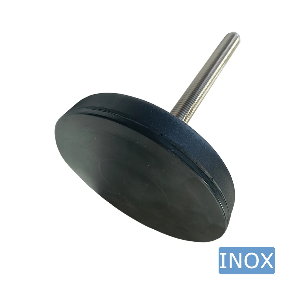 Pie nivelador pivotante sin rótula - acero inoxidable