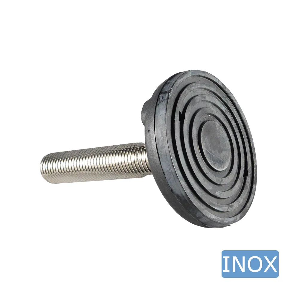 Pie nivelador pivotante sin rótula - acero inoxidable