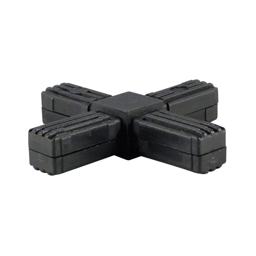 Conector para tubo cuadrado PA 20 x 20 x 1.5mm - 1.5mm - de dos piezas - con núcleo de acero - 2D4 - Negro imagen 2