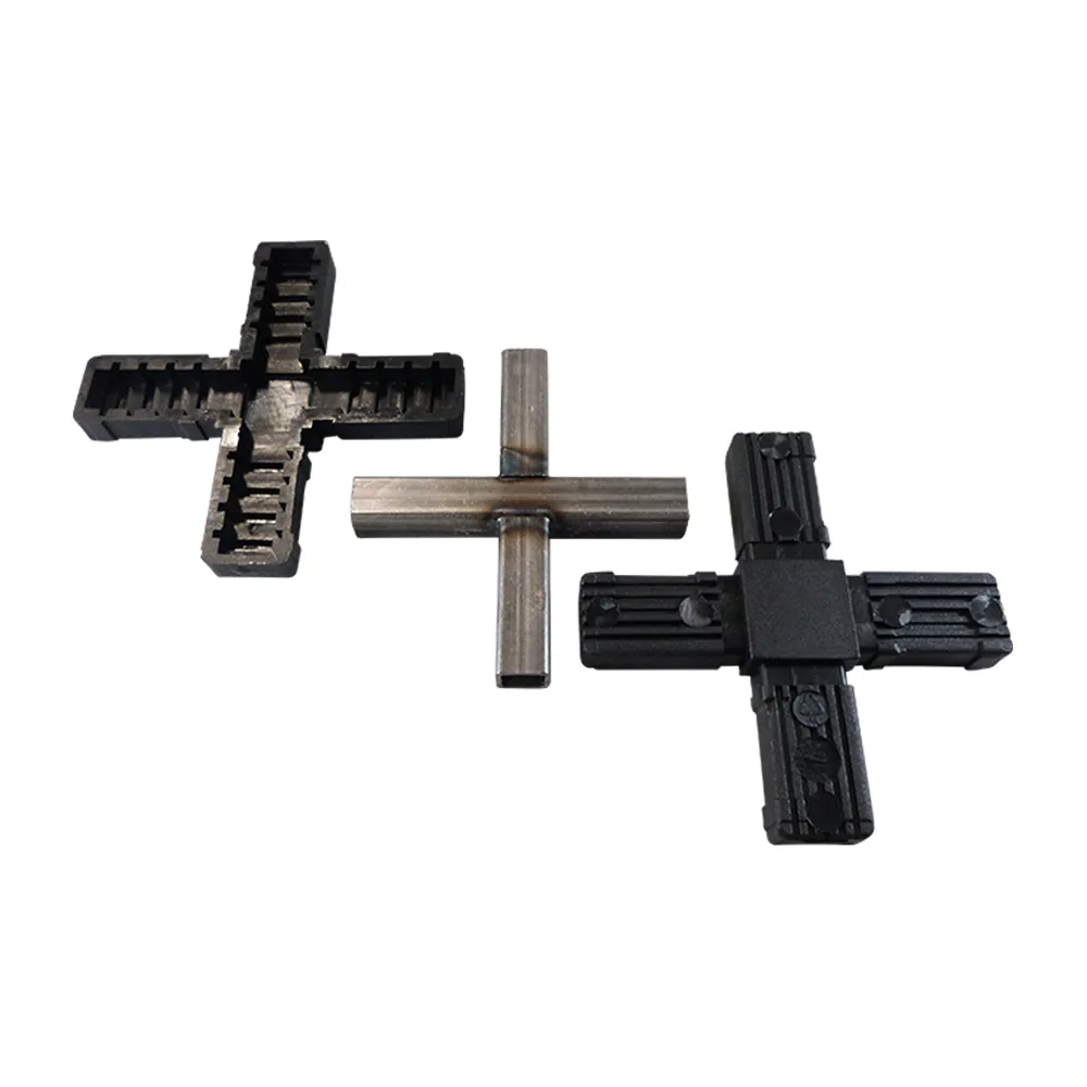 Conector para tubo cuadrado PA 20 x 20 x 1.5mm - 1.5mm - de dos piezas - con núcleo de acero - 2D4 - Negro imagen 3