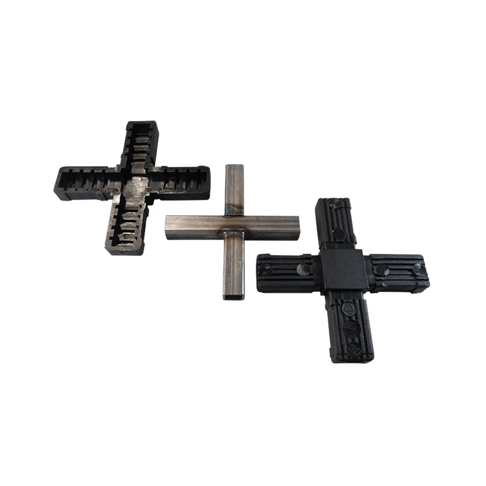 Conector para tubo cuadrado PA 20 x 20 x 1.5mm - 1.5mm - de dos piezas - con núcleo de acero - 2D4 - Negro imagen 4