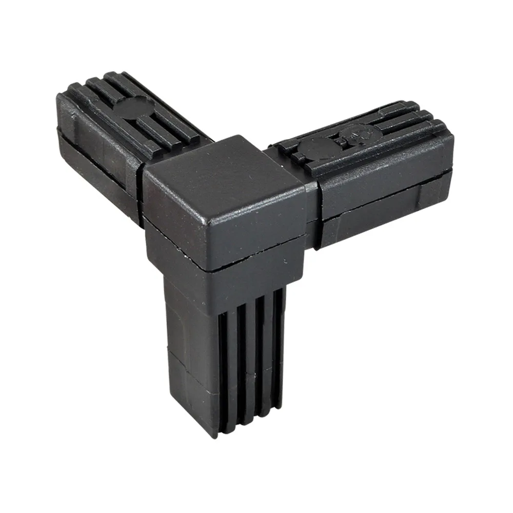 Conector para tubo cuadrado PA 20x20 - 1.5mm - de dos piezas - 3D3 - Negro