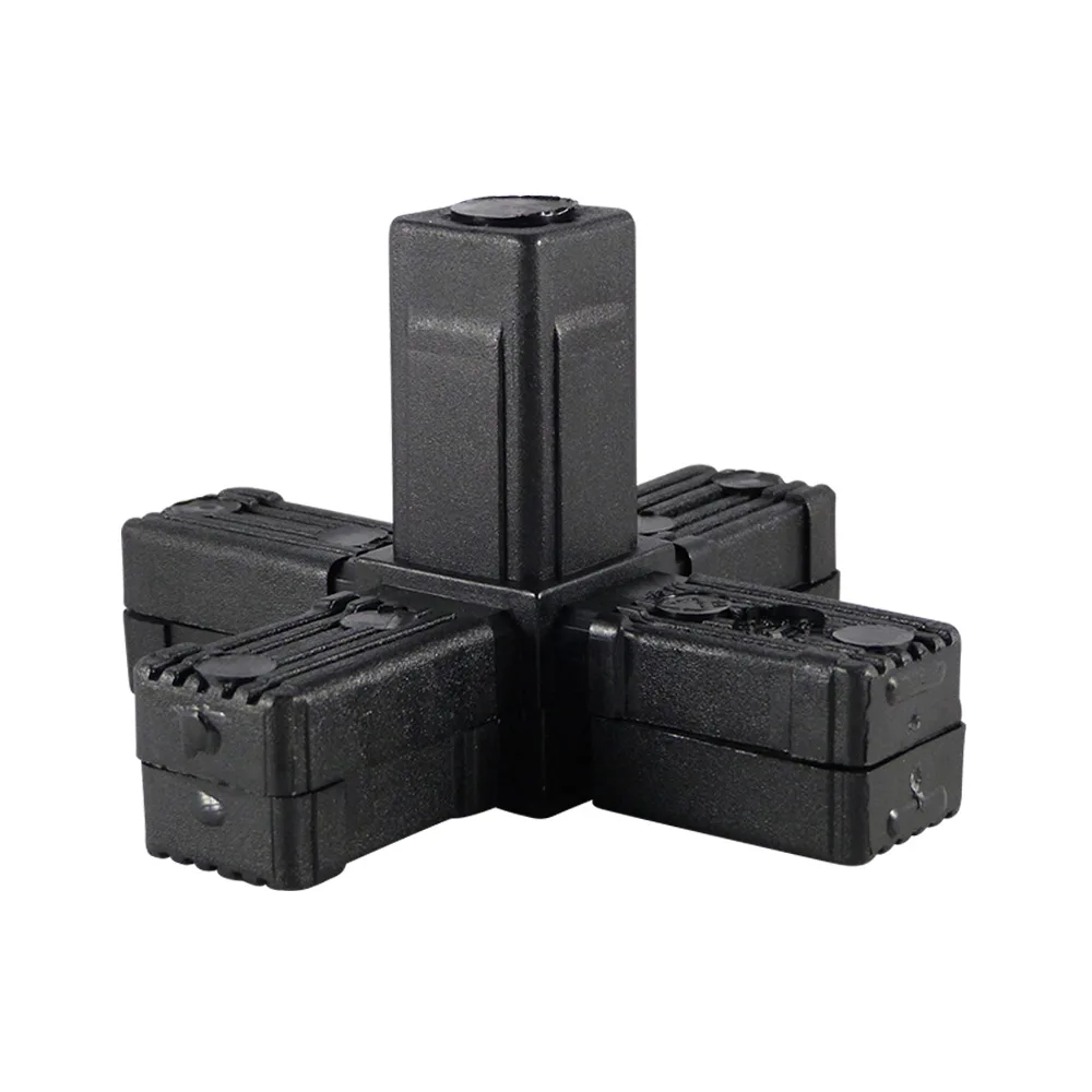 Conector para tubo cuadrado PA 20 x 20 x 1.5mm - de 2 partes - 1.5mm - 3D5 - Negro imagen 2