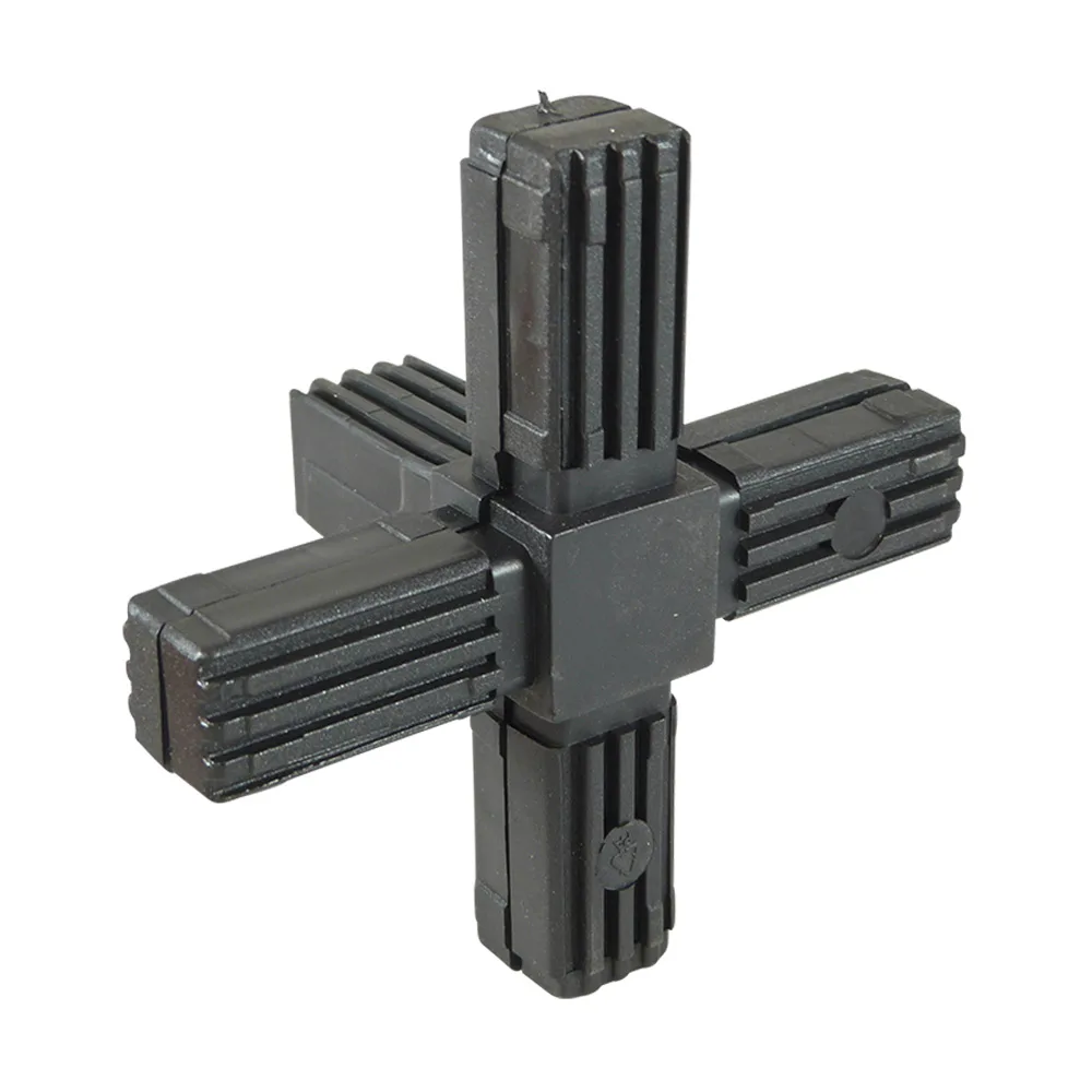 Conector para tubo cuadrado PA 20 x 20 x 1.5mm - de 2 partes - 1.5mm - 3D5 - Negro