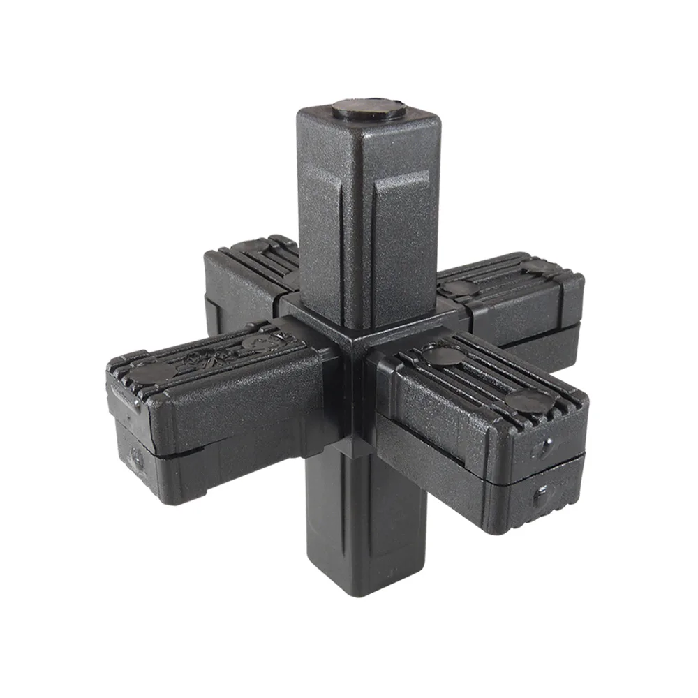 Conector para tubo cuadrado PA 30 x 30 x 2.0mm - de dos piezas - 2.0mm - 3D6 - Negro