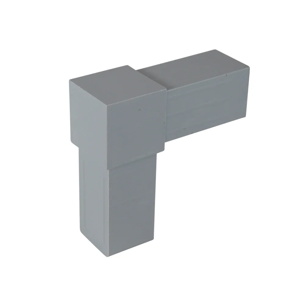 Conector tubular cuadrado PA-GF 20 x 20 x 1.5 - de una sola pieza - 1.5mm - 2D2 - Gris