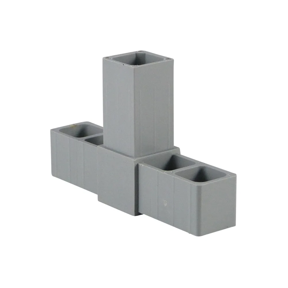 Conector tubular cuadrado PA-GF 20x20 - de 1 pieza - 1.5mm - 2D3 - Gris