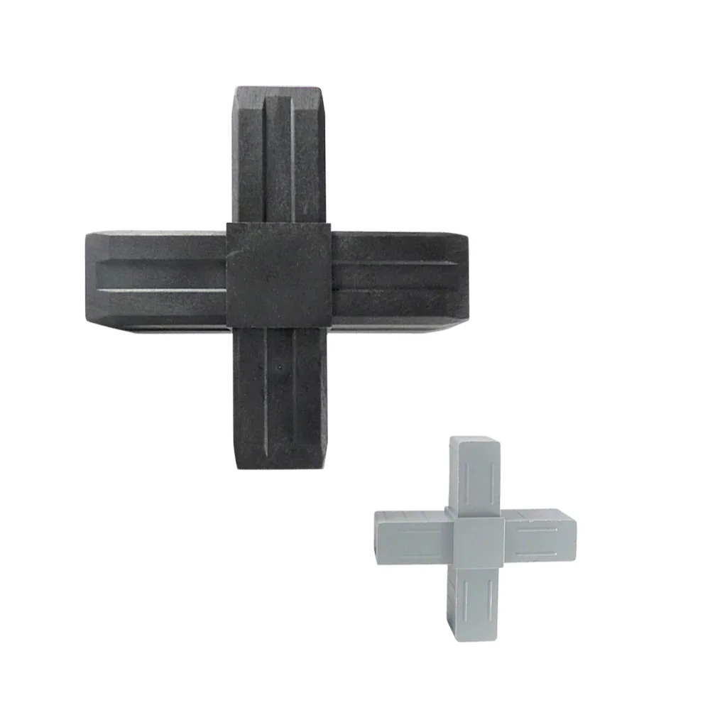 Conector tubular cuadrado PA-GF 25 x 25 x 2.0mm - de una sola pieza - 2.0mm - 2D4 - Gris imagen 4