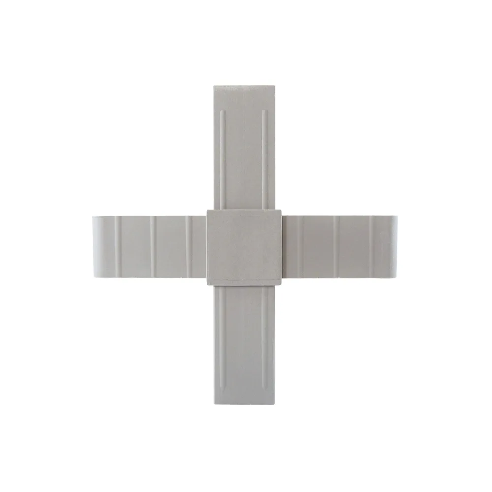 Conector tubular cuadrado PA-GF 25 x 25 x 2.0mm - de una sola pieza - 2.0mm - 2D4 - Gris