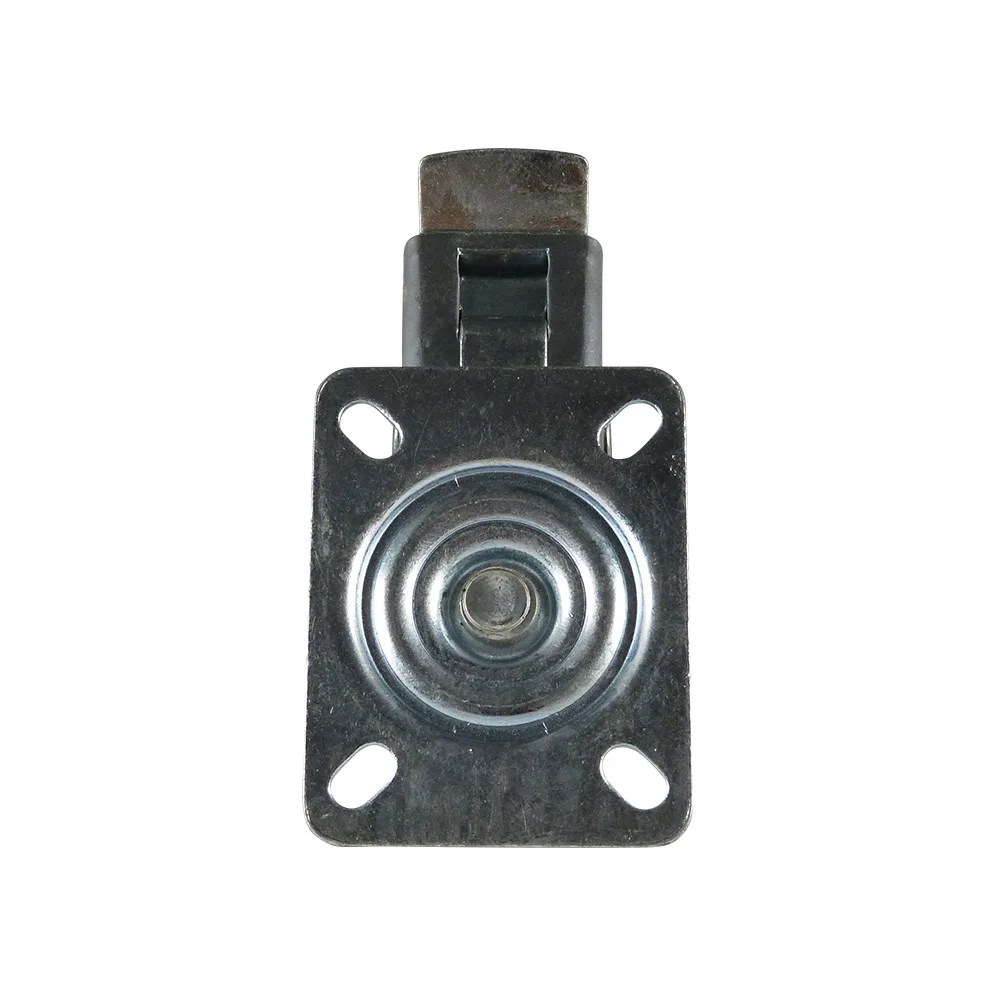 Rueda de nylon giratoria con freno con placa superior