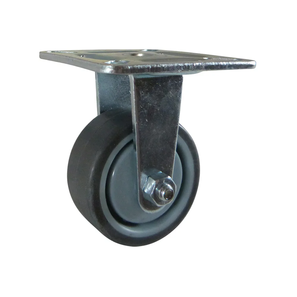 Rueda industrial fija con placa superior