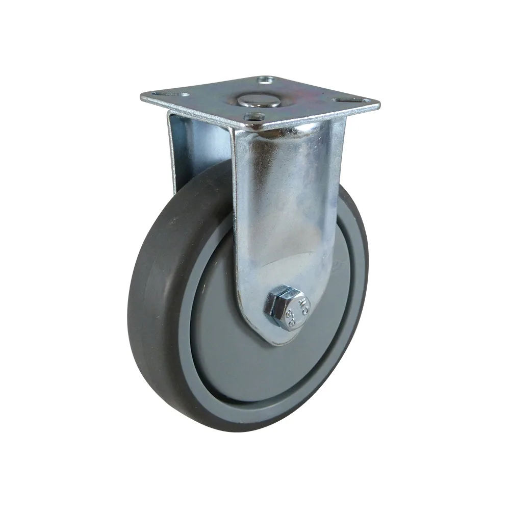 Rueda industrial fija con placa superior