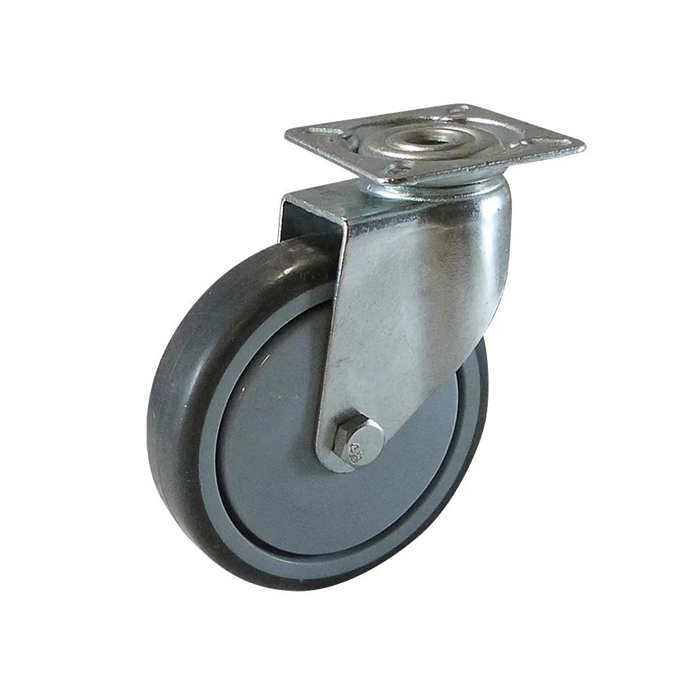 Rueda industrial giratoria con placa superior