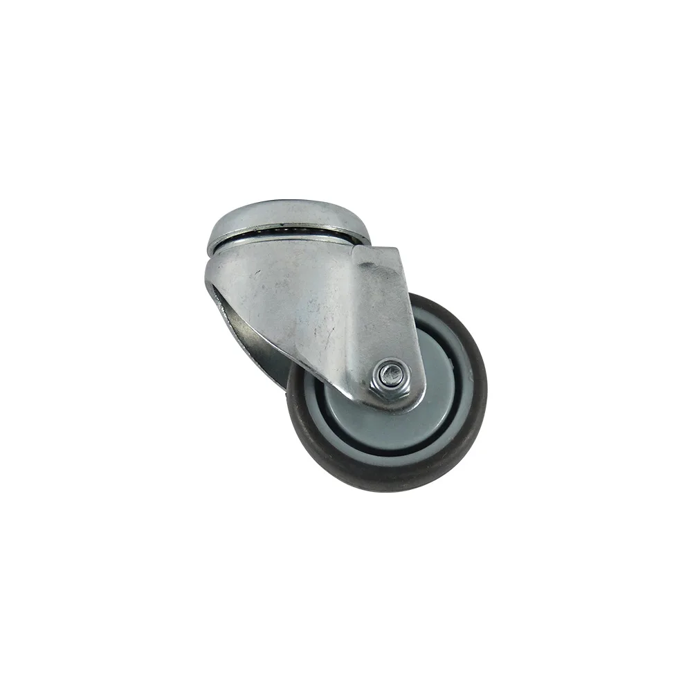 Rueda fija para aparatos PP Ø100 - banda de rodadura Caucho / TPE - Rodamiento de bolas - agujero para perno Ø10.3mm - St - Acero imagen 2