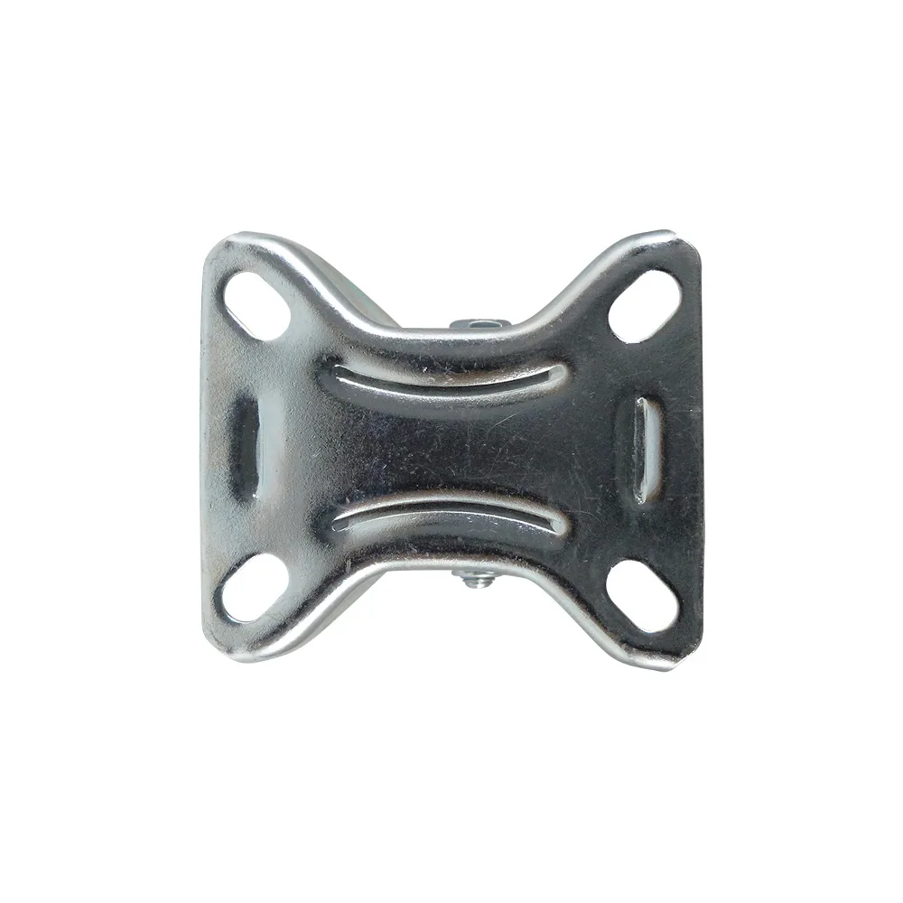 Rueda fija PA Ø100mm - banda de rodadura gris Caucho / TPE - Rodamiento de bolas - Fijación de placa 105x80mm - St - Acero imagen 2