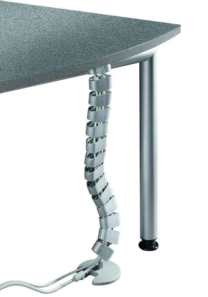 Columna pasacables ovalada 1200mm PP - 4 cables completos con pie de fijación - Negro imagen 3