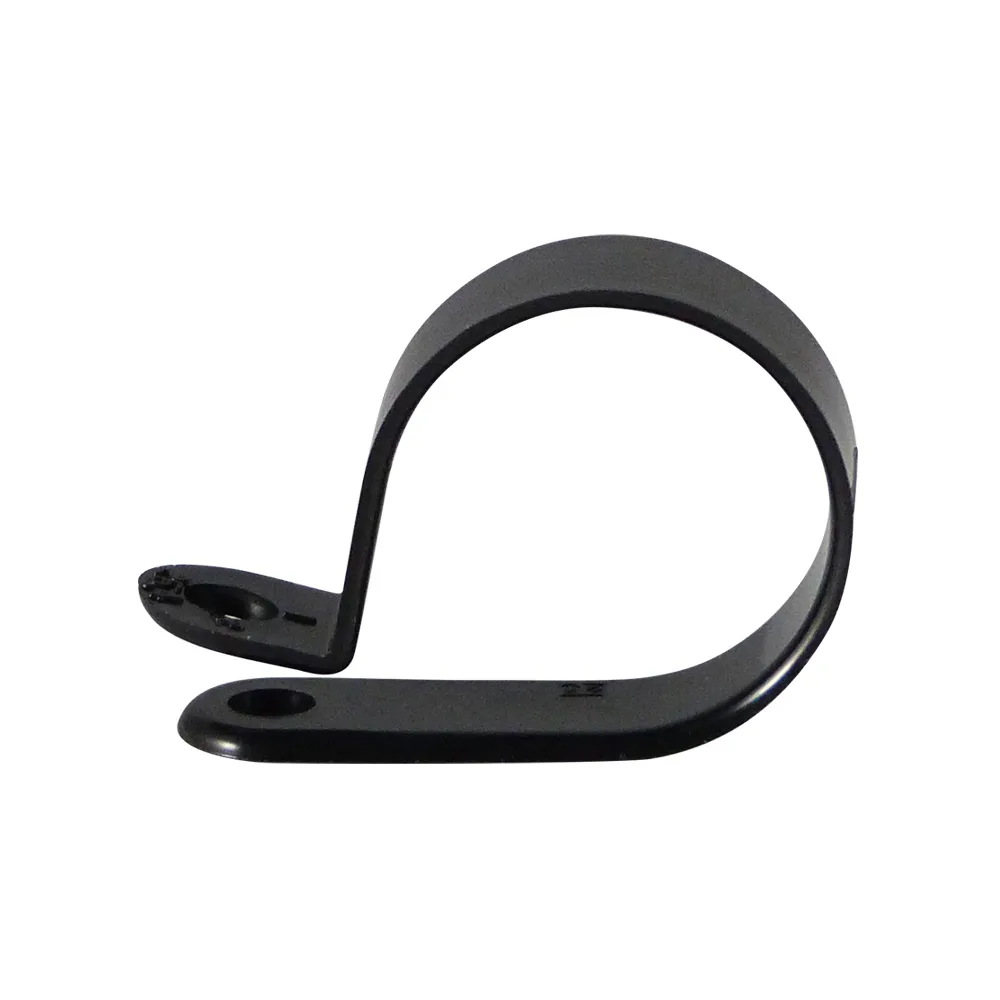 Abrazadera en P soporte de cable PA - diámetro de mazo Ø20.6mm - orificio Ø5.2mm - Negro