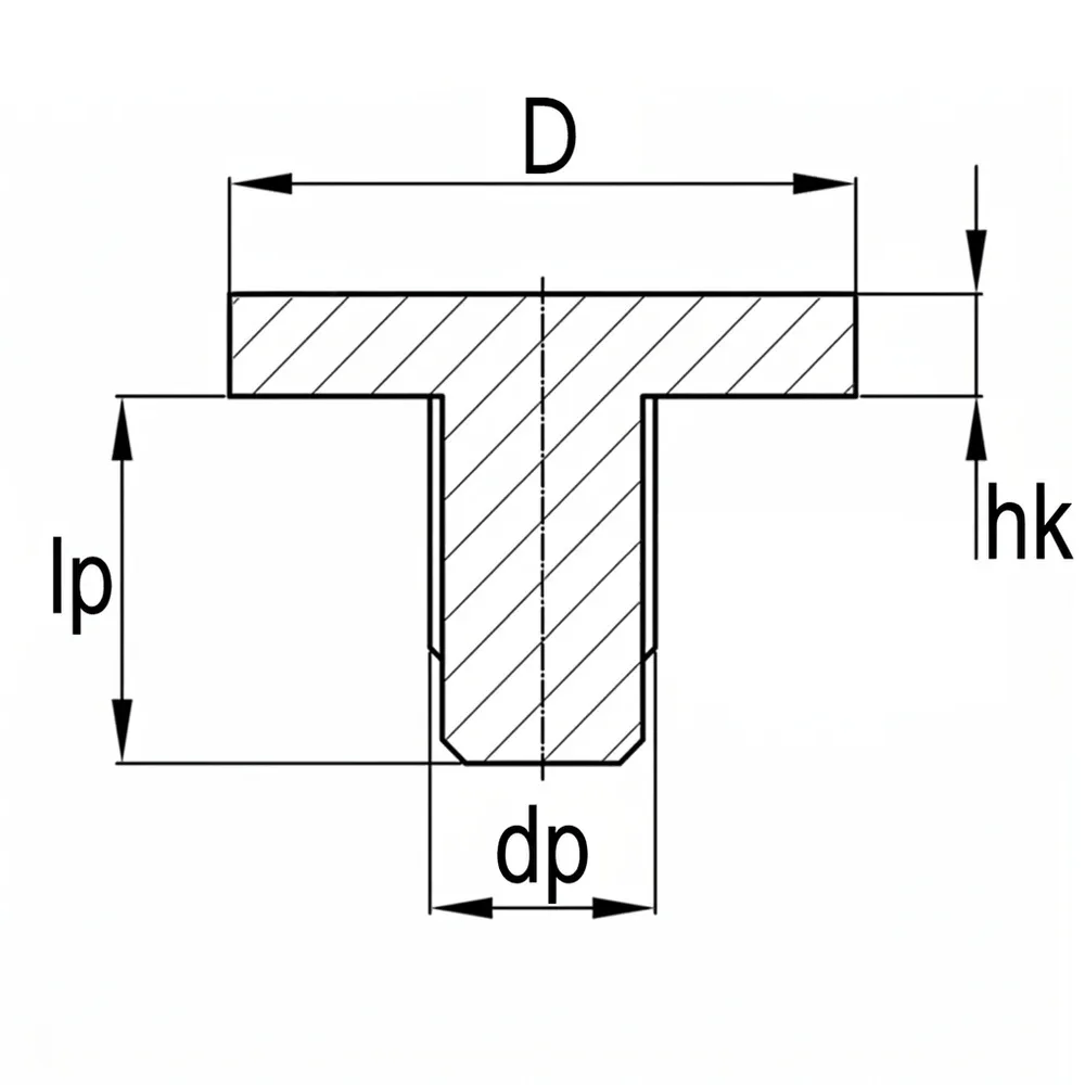 Dibujo técnico: Patines antideslizantes para pies niveladores