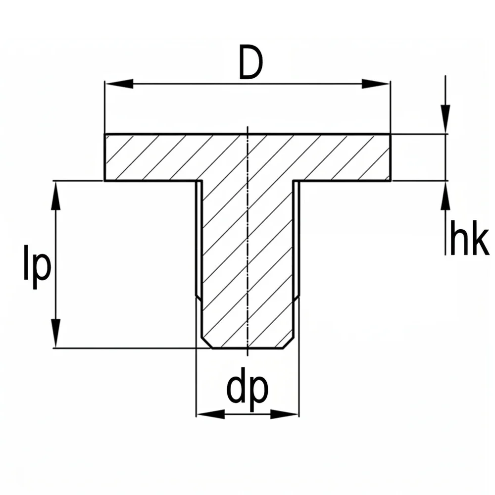 Plano de dimensiones Patines antideslizantes para pies niveladores