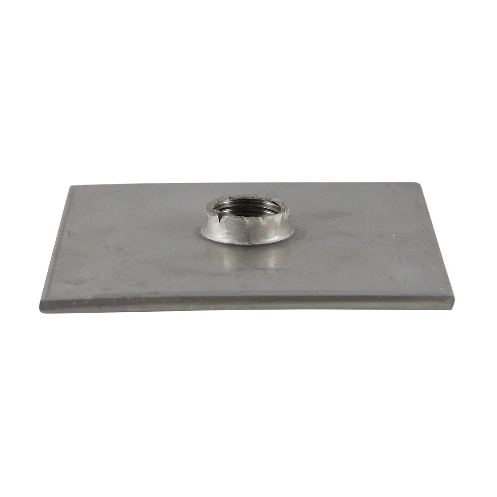 Placa soldable cuadrada 100x100mm - Acero inoxidable A2 (AISI 304) - roscado M16 imagen 2