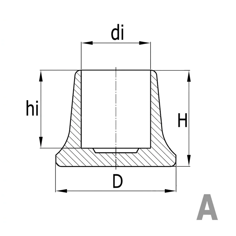 Dibujo técnico: Tapones para tubos redondos con base abombada