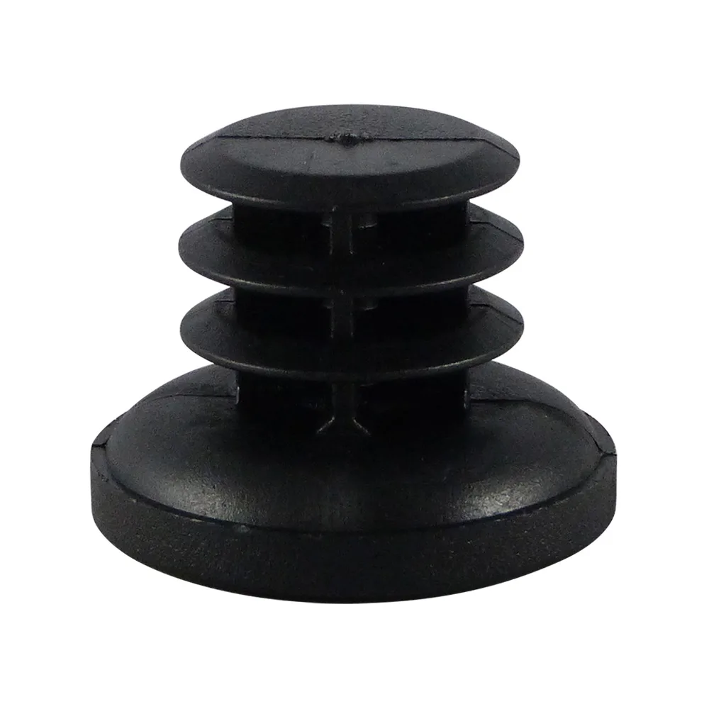Contera redonda con aletas PE Ø23mm - 1.0-1.5mm - base agrandada Ø36mm - Negro