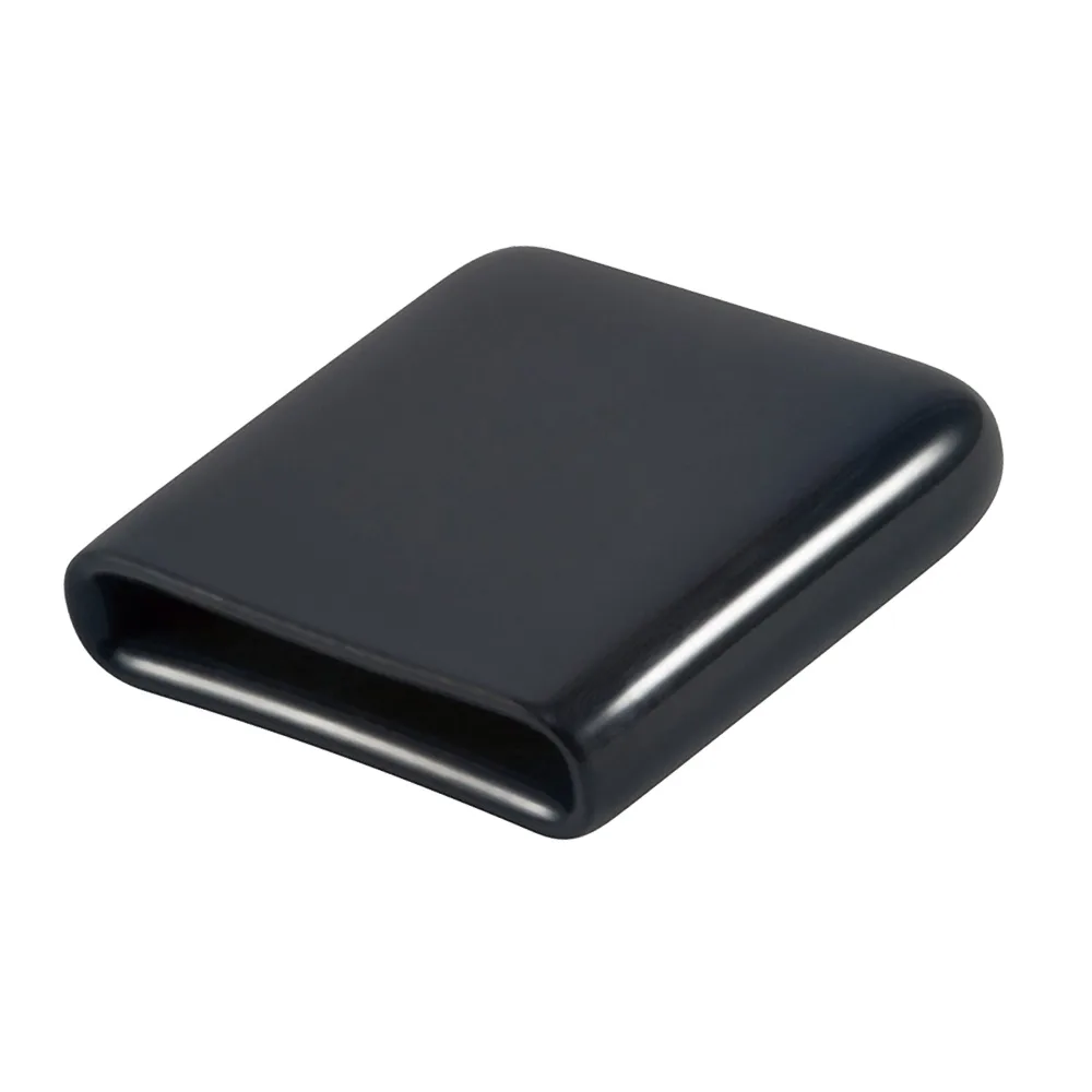 Tapón rectangular de PVC flexible de acero plano PVC 15x3mm - L=40mm - Negro intenso