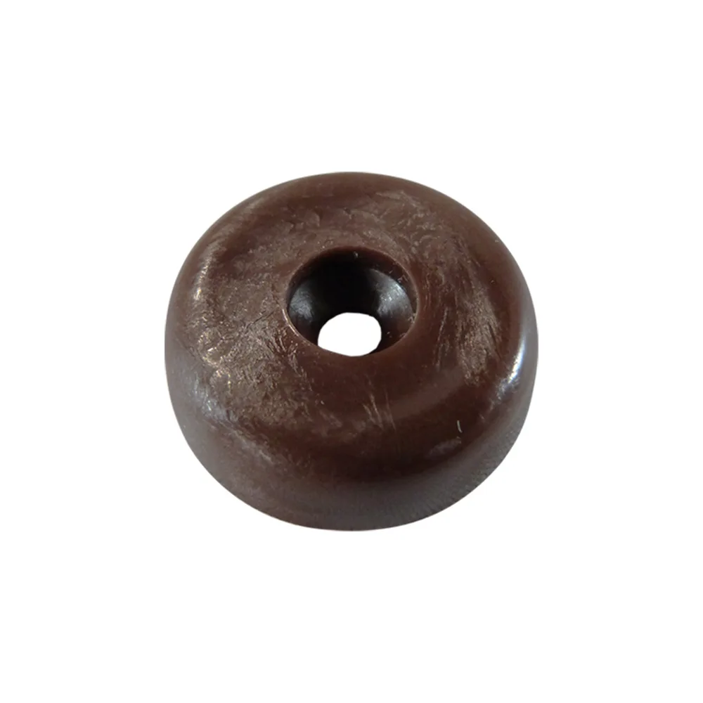 Tope deslizador redondo PE-LD Ø21mm - con agujero avellanado Ø4mm - Marrón