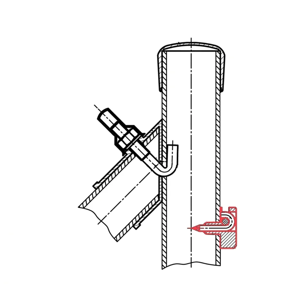 Dibujo técnico: Abrazadera conectora de tensión para fijar alambre
