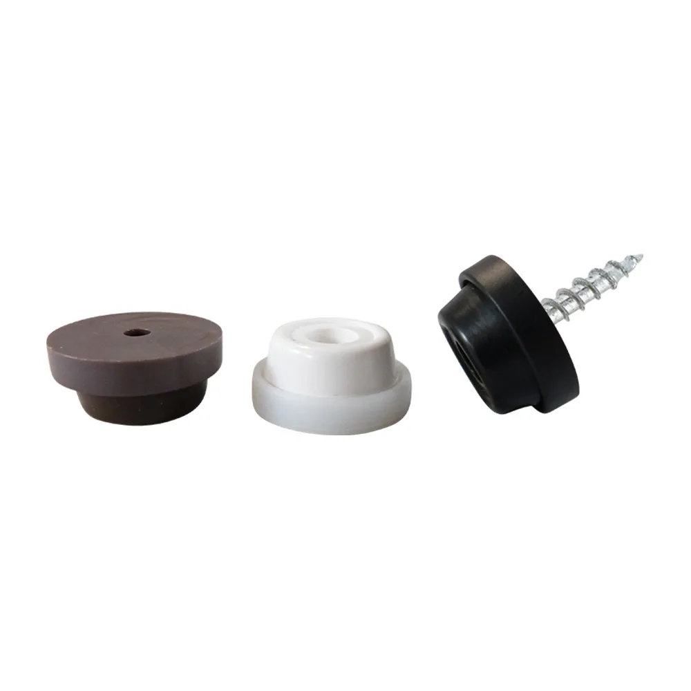 Deslizador con clavo redondo con tornillo PS Ø28mm - deslizador antideslizante PVC - Marrón imagen 2