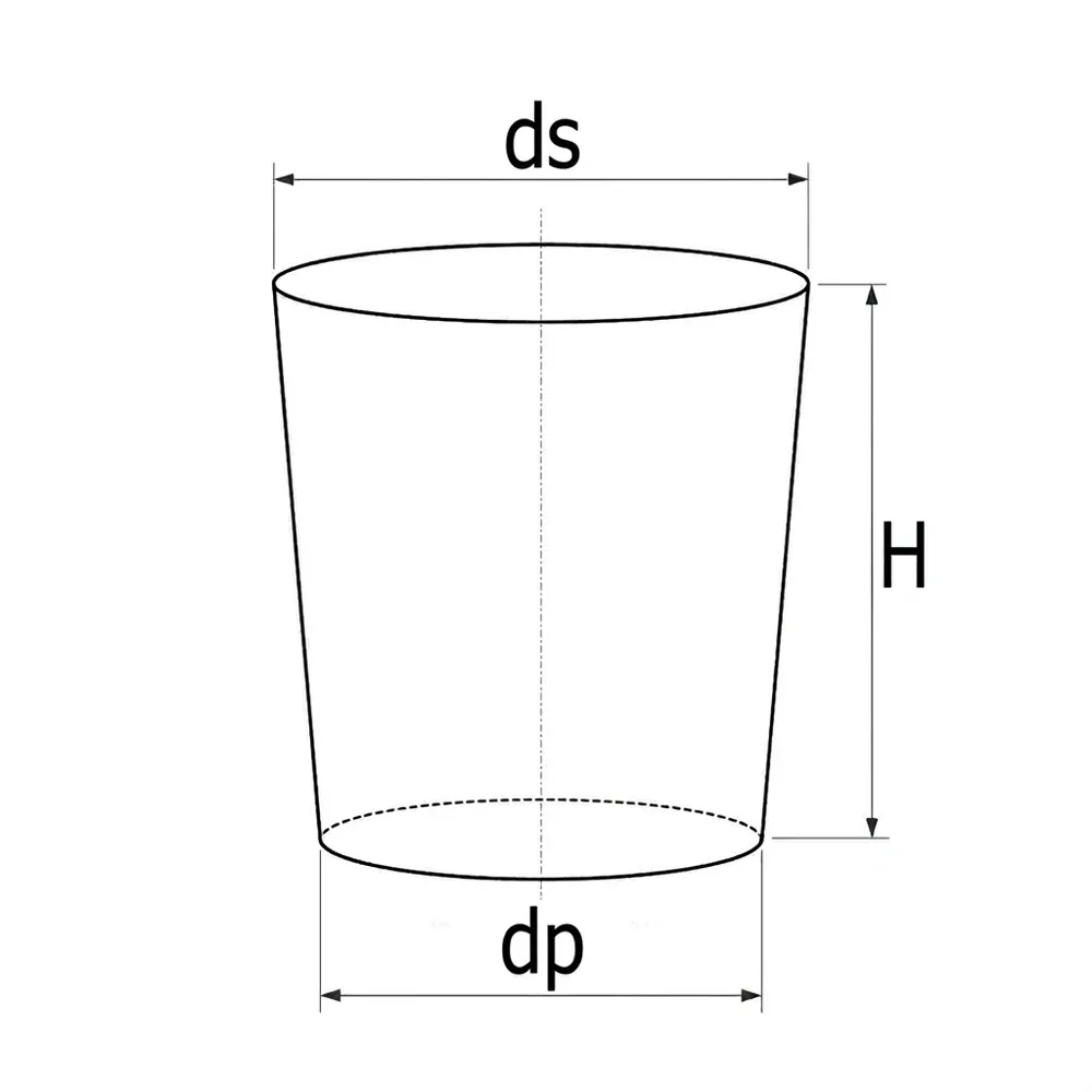 Dibujo técnico: Tapón cónico de silicona