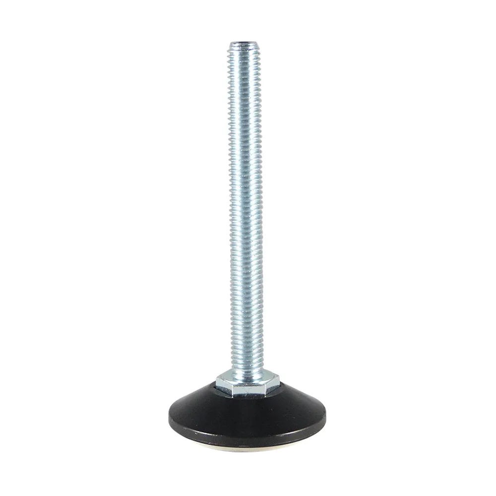 Pie nivelador antideslizante giratorio redondo Ø48 - M10x120 - PP - Negro