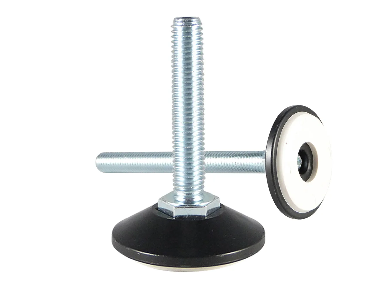 Pie nivelador antideslizante con base fija o articulada – Pies niveladores - acero