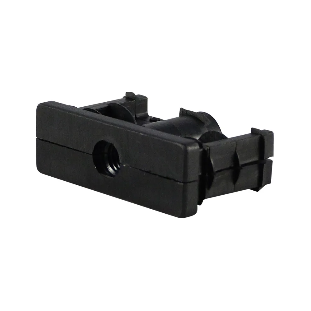 Contera rectangular con aletas PP 50x20mm - 1.0-2.0mm - roscado de plástico M10 - Negro imagen 3