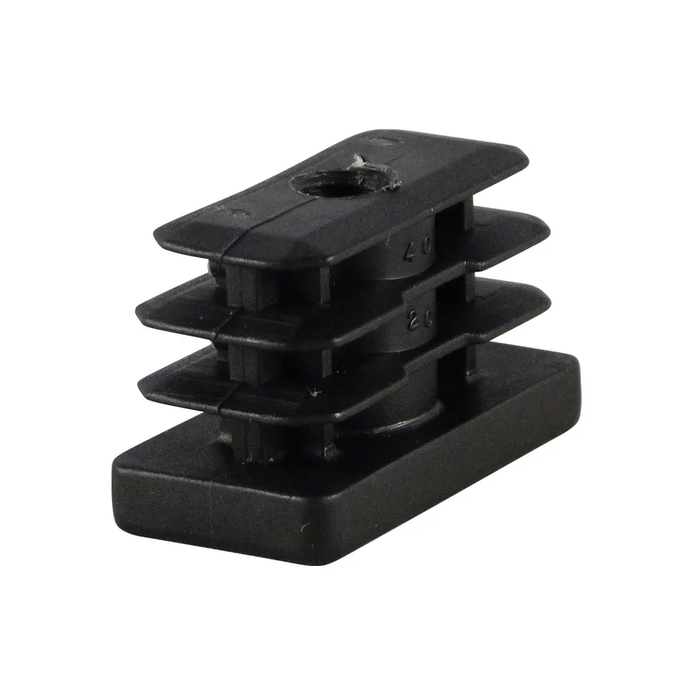 Contera rectangular con aletas PP 50x20mm - 1.0-2.0mm - roscado de plástico M10 - Negro imagen 4